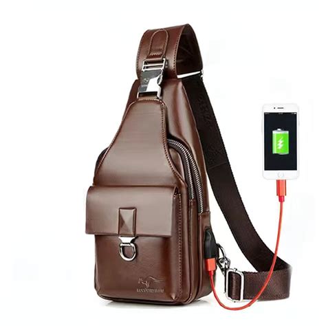 Ocasional Dos Homens De Couro Pu Bolsa De Ombro Viagem Crossbody Sling