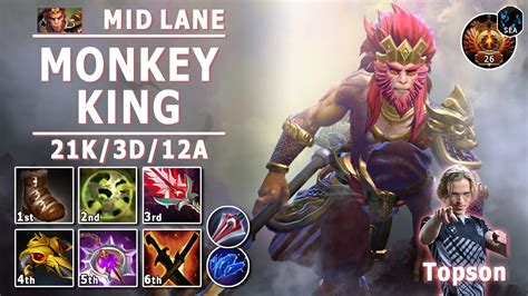 Monkey King Mid Lane B Topson Pro Pos Mk Play Dota