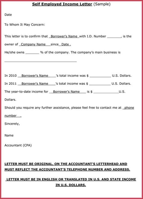 16 Free Proof Of Income Letter Templates Format And Tips