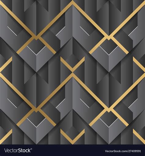 Abstract Geometric Decor Stripes Art Deco Black Vector Image