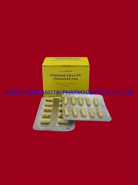 Indomethacin Capsule 20mg GMP Certifacated Indomethacin And Capsule