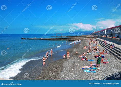 Beach In Sochi Russia Editorial Stock Image Image Of Traveling 81835154