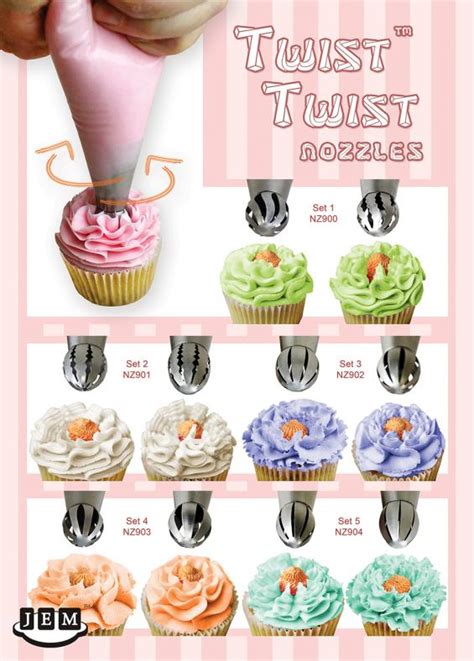 Jem Twist Twist Nozzles Set Icing Piping Tips Sugar Ice