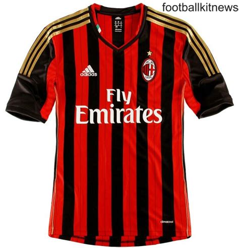 New AC Milan Home Kit 13/14- Adidas Milan Home Strip 2013-14 | Football ...