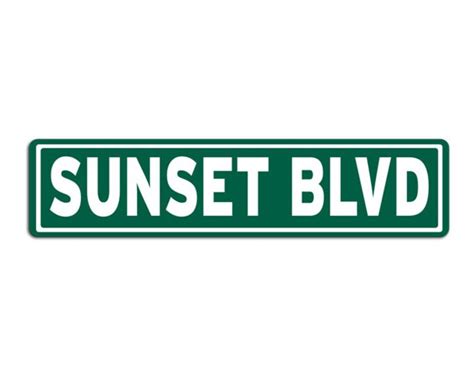 Sunset Blvd Metal Street Sign 6x24 Etsy