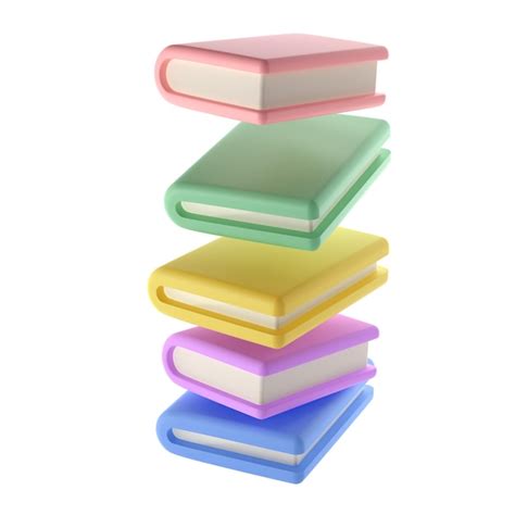 Pilha 3d de livros fechados no ar ícone isolado png transparente