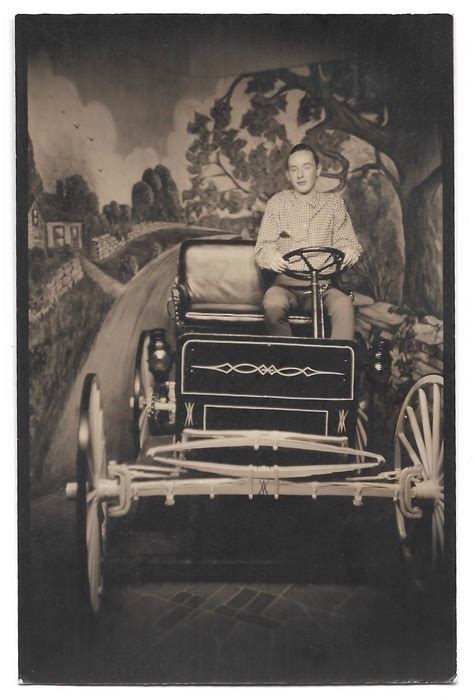 Young Man Driving Antique Car Vintage Arcade Photo Amusement Park ...