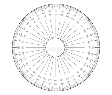 Circular Protractor Angles Measuring Tool Round 360 Protractors Scale Actual Size Graduation