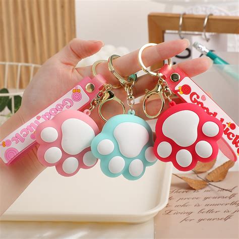 Jual Gantungan Kunci Motif Kucing Telapak Cakar Cat Paw Keychain