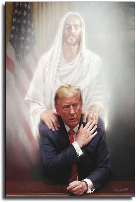 Donald Trump Jesus Christ Poster Decorative Painting Canvas Etsy