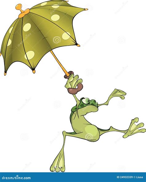 Frog with an umbrella stock vector. Image of climate - 24932339