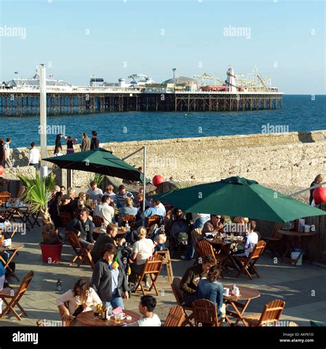 Brighton Beach, Seafront Cafe Stock Photo - Alamy