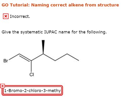 Solved Go Tutorial Naming Correct Alkene From Structure