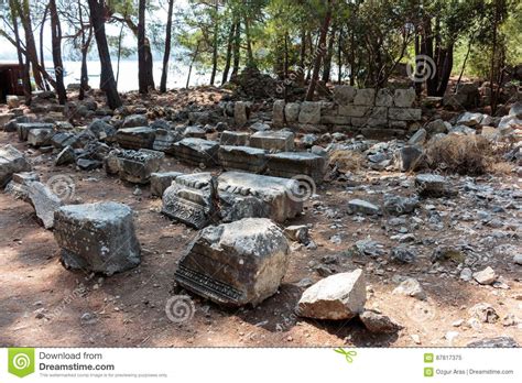 Ruins Of The Ancient Town At Phaselis Stock Image Image Of Column