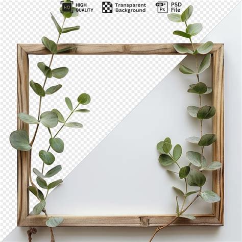 Houten Fotoram Png Clipart Met Een Een Plant Png Psd Premium PSD