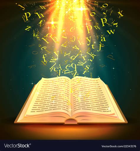 Book With Flying Letters Art Royalty Free Vector Image