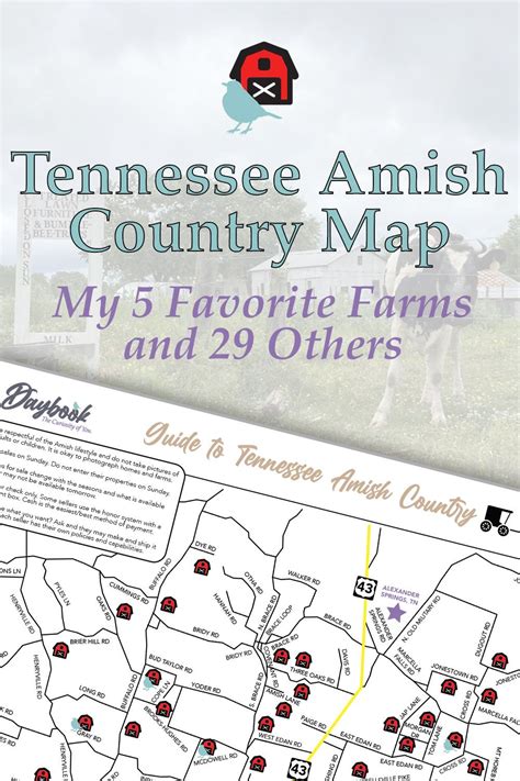 Tennessee Amish Country Map of Farms | Amish country, Tennessee map ...