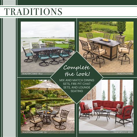 Hanover Traditions 5 Piece Outdoor Dining Set With Round Glass Top