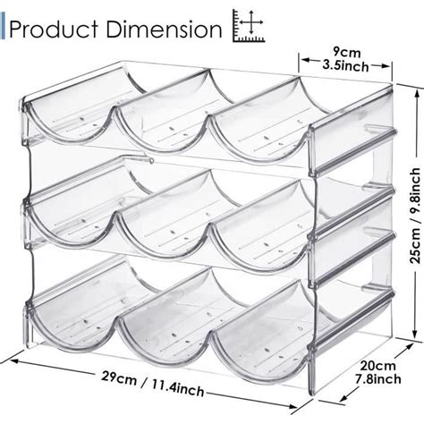 Lot De 3 Organiseurs Empilables Pour Bouteilles D Eau Support De