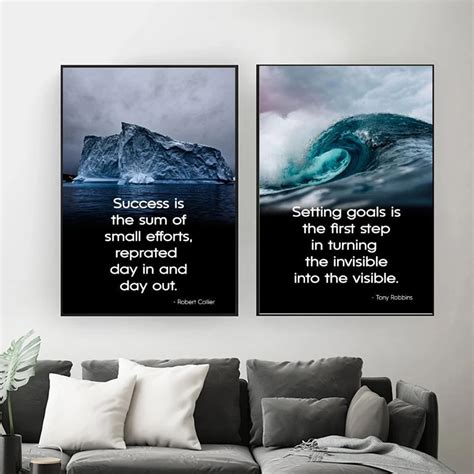 Nordic Landscape Motivational Iceberg Of Success Canvas Painting