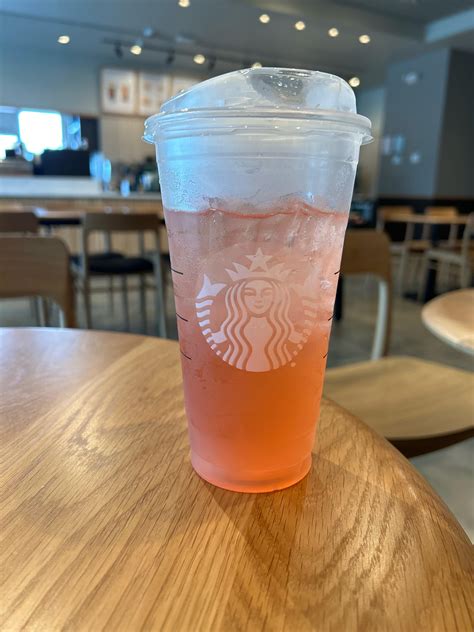 Iced Peach Green Tea Lemonade With Strawberry Açaí Base And Classic