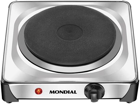 Fogao Eletrico 1 Boca - Fogão Elétrico 1 Boca de Mesa Inox 1000W Mondial Fast Cook FE-04