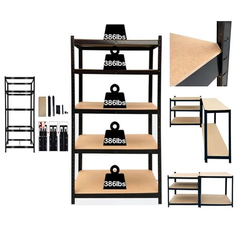 Galaxera 5 Tier Storage Shelves Metal Garage Shelving Adjustable Steel