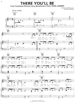 There You'll Be - Faith Hill Free Piano Sheet Music PDF