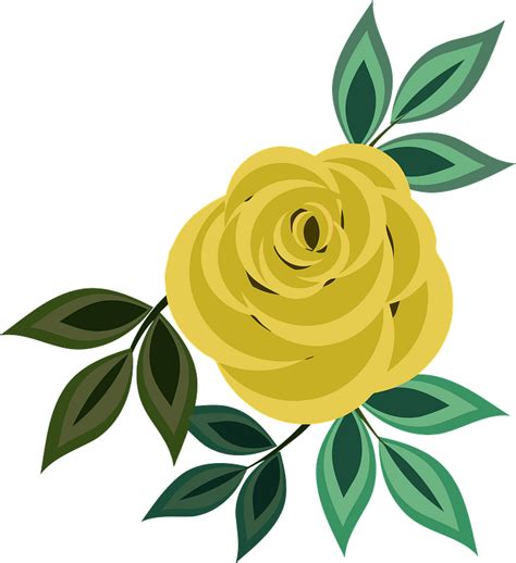 Yellow Rose Royalty Free Vector Clip Art Illustration Rose Clip Art