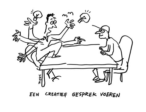 Creatief Gesprek Cartoon Draw Up