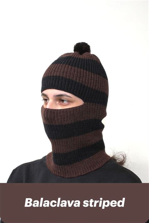 Balaclava striped, Balaclava ski mask | Balaclava, Knitted balaclava ...