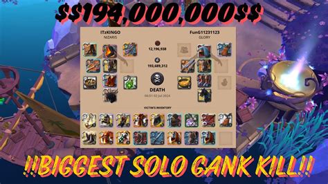 THE SOLO BOLO 194 MILLION BIGGEST SOLO GANK KILL ALBION ONLINE