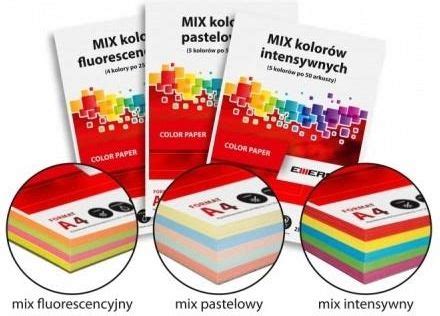 Papier Ksero Kolorowy Emerson Format A4 80g Mix Pastelowy 5x50