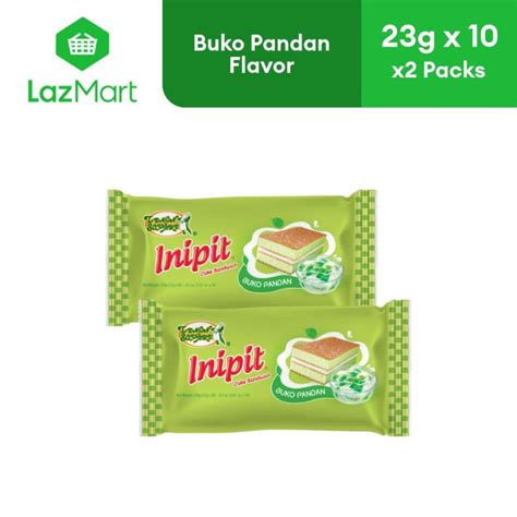 Lemon Square Inipit Cake Sandwich Buko Pandan 23g X 10s Pack Of 2s