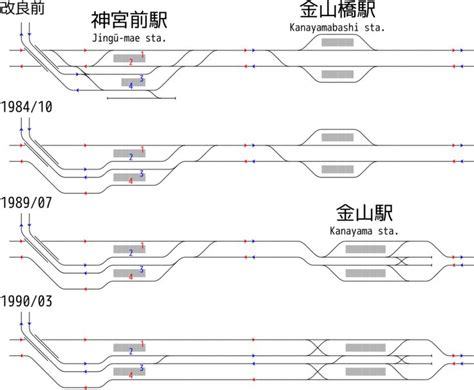 Rail Tracks Map Meitetsu Jingū Mae And Kanayamabashi Kanayama Station