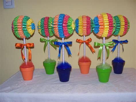 Centros De Mesa Con Golosinas Y Globos Para Fiestas Infantiles