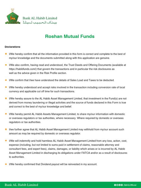 Declaration Mutual Funds Pdf Indemnity Taxes