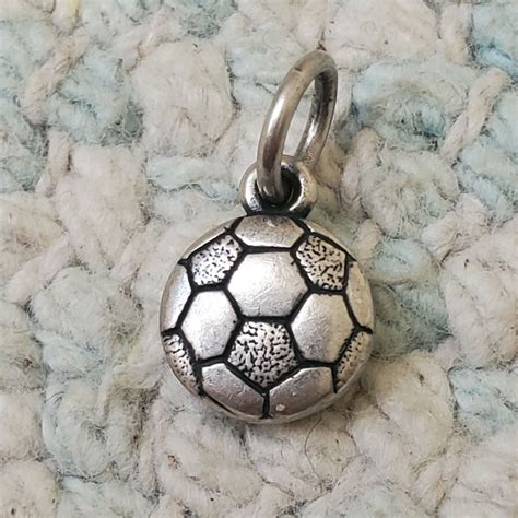 James Avery Soccer Ball Retired Sterling Silver Charm Gem