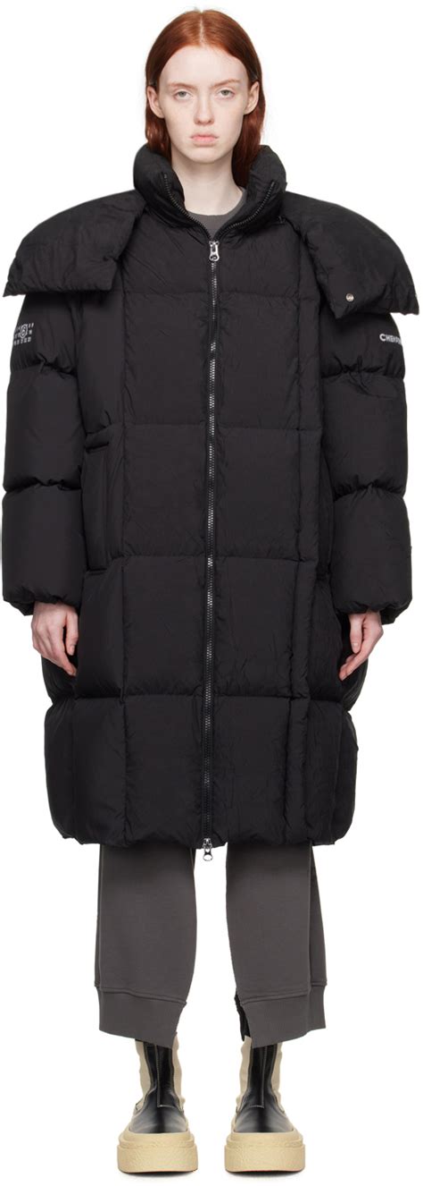 Manteau noir rembourré en duvet édition CHEN PENG MM6 Maison Margiela