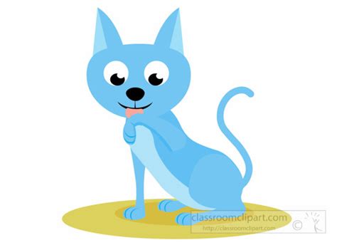 Cat Clipart Clipart - blue-cat-licking-her-paw-clipart-1012 - Classroom ...