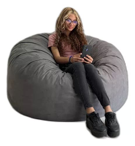 Sillón Puff 120 Cm Confort Lavable Gamuza Suede Premium Meses sin