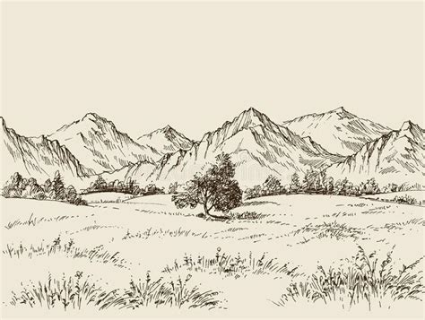 Prairie and Mountains Architectural Drawing