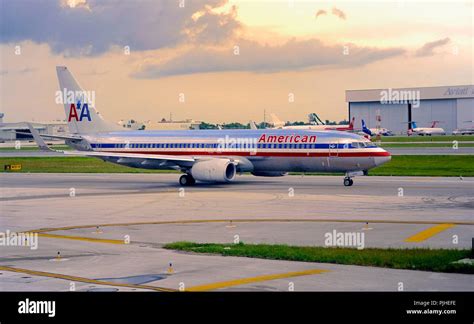 USA, Florida, Miami Airport, American Airlines plane Stock Photo - Alamy