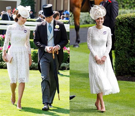 Kate Middleton Appears At Royal Ascot In Chic High Neck White Lace