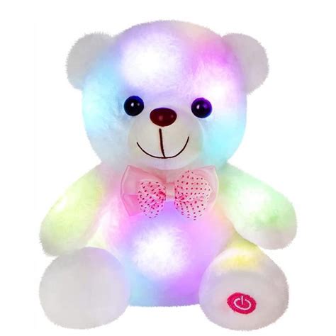 Ours en peluche blanc lumineux à LED veilleuse douce ours lumineux