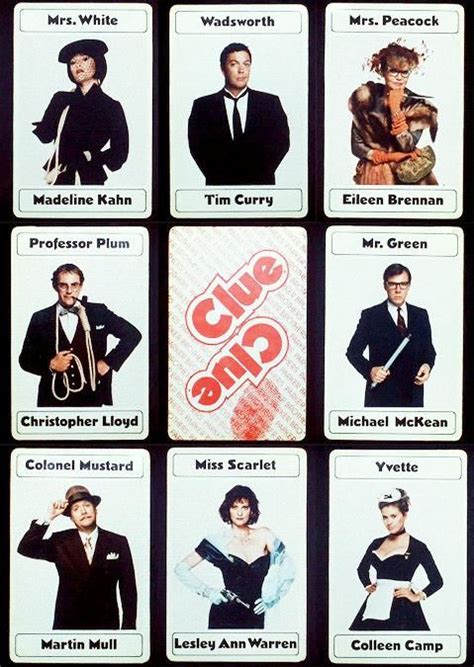 Clue Board Game Characters