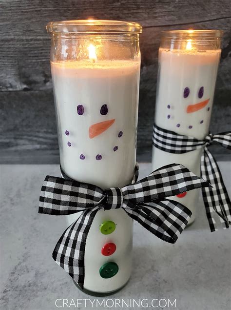 Reversible Dollar Tree Candles (Ghost &Snowman) - Crafty Morning