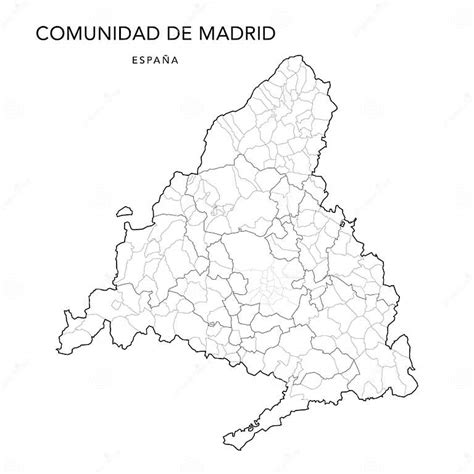 Mapa Vector Geopolítico De La Comunidad De Madrid En 2022 Ilustración Del Vector Ilustración