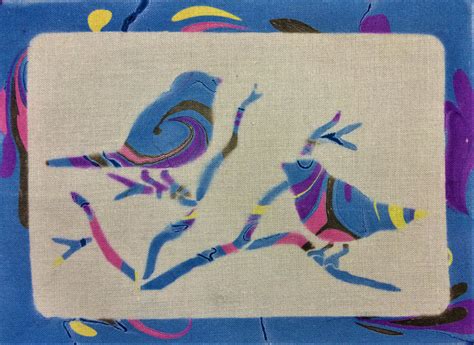 Marbling 4 Fun Marbling Using Stencils Birds Stencil