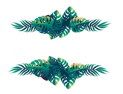 Premium Vector Tropical Leaves Floral Design Frame Concept Flat